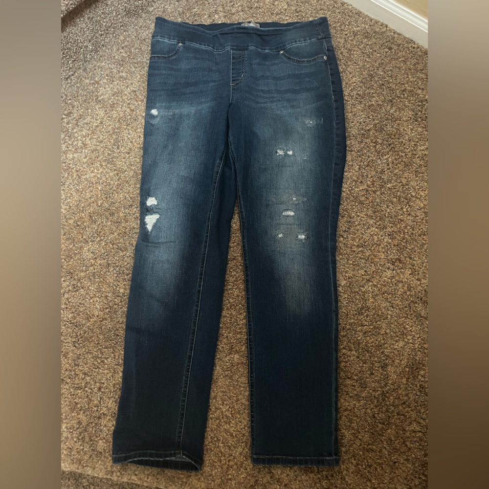 EUC - Chico's Size 2 - Distressed Denim Jeggings